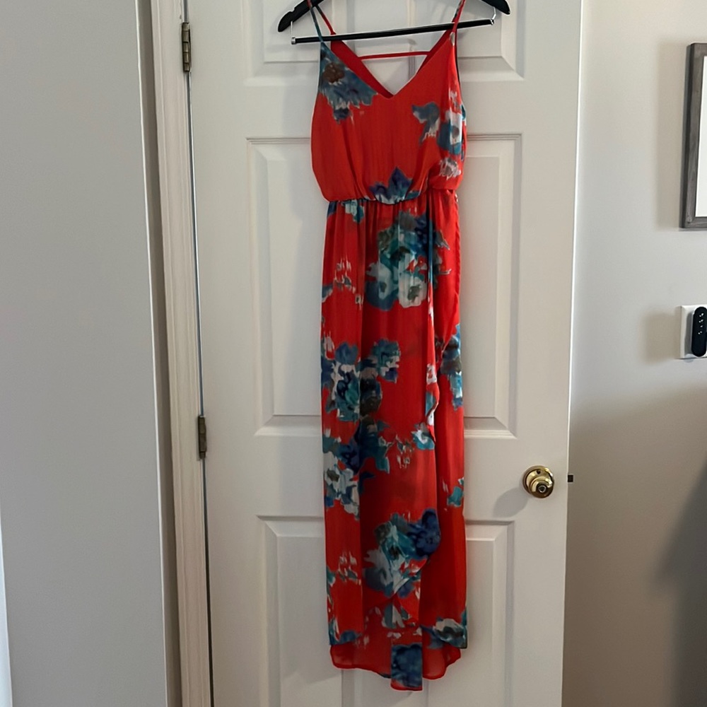 Red Floral Maxi/Midi Dress